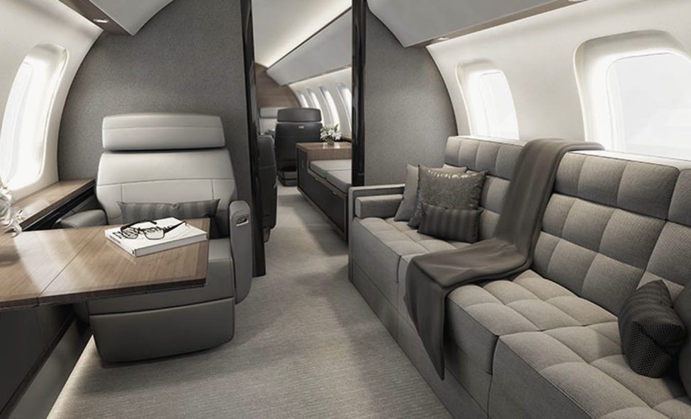 Bombardier Global 8000 cabin for Colorado charter