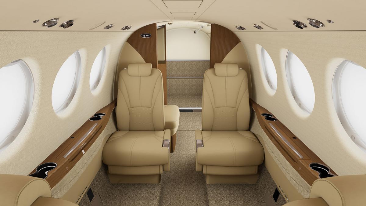 Beechcraft King Air 260 cabin for Colorado charter