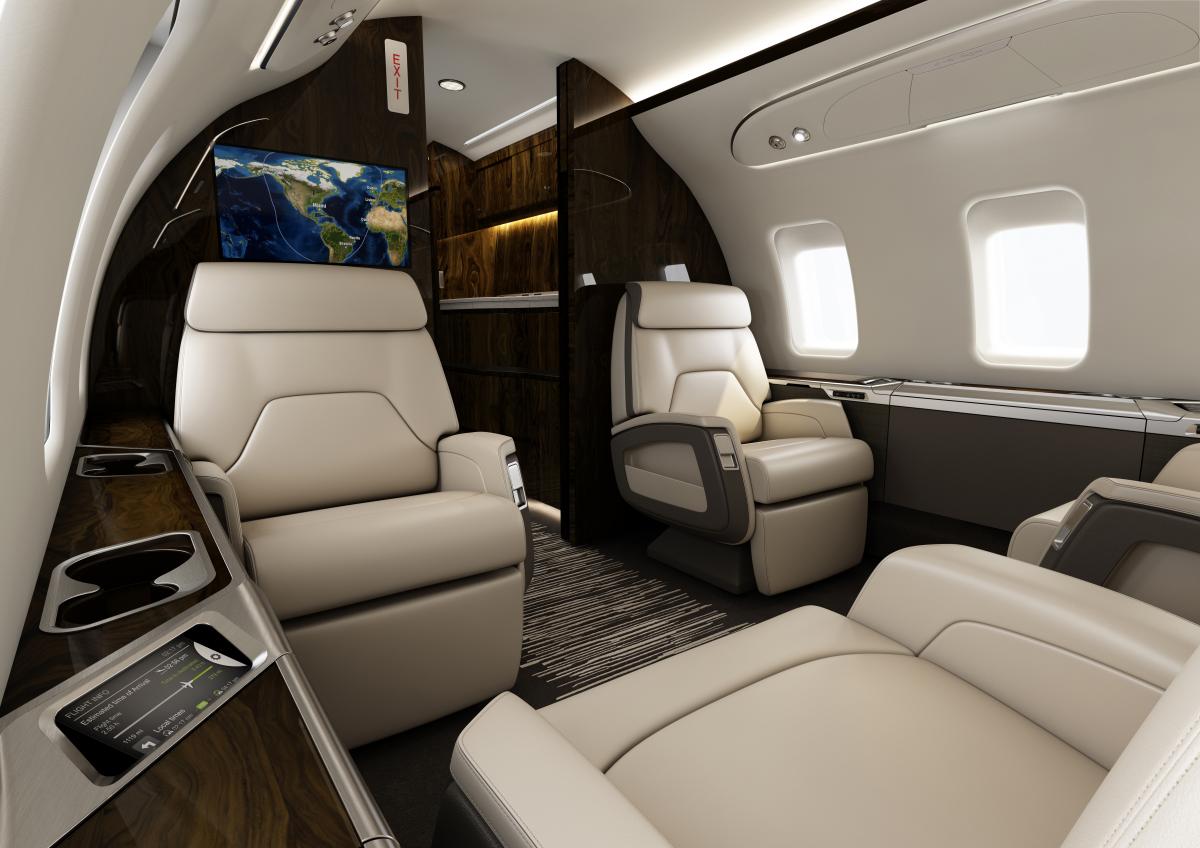 Bombardier Challenger 650 cabin for Colorado charter