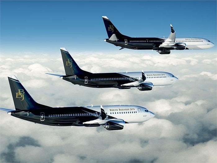Boeing Business Jet (BBJ) view for Colorado charter
