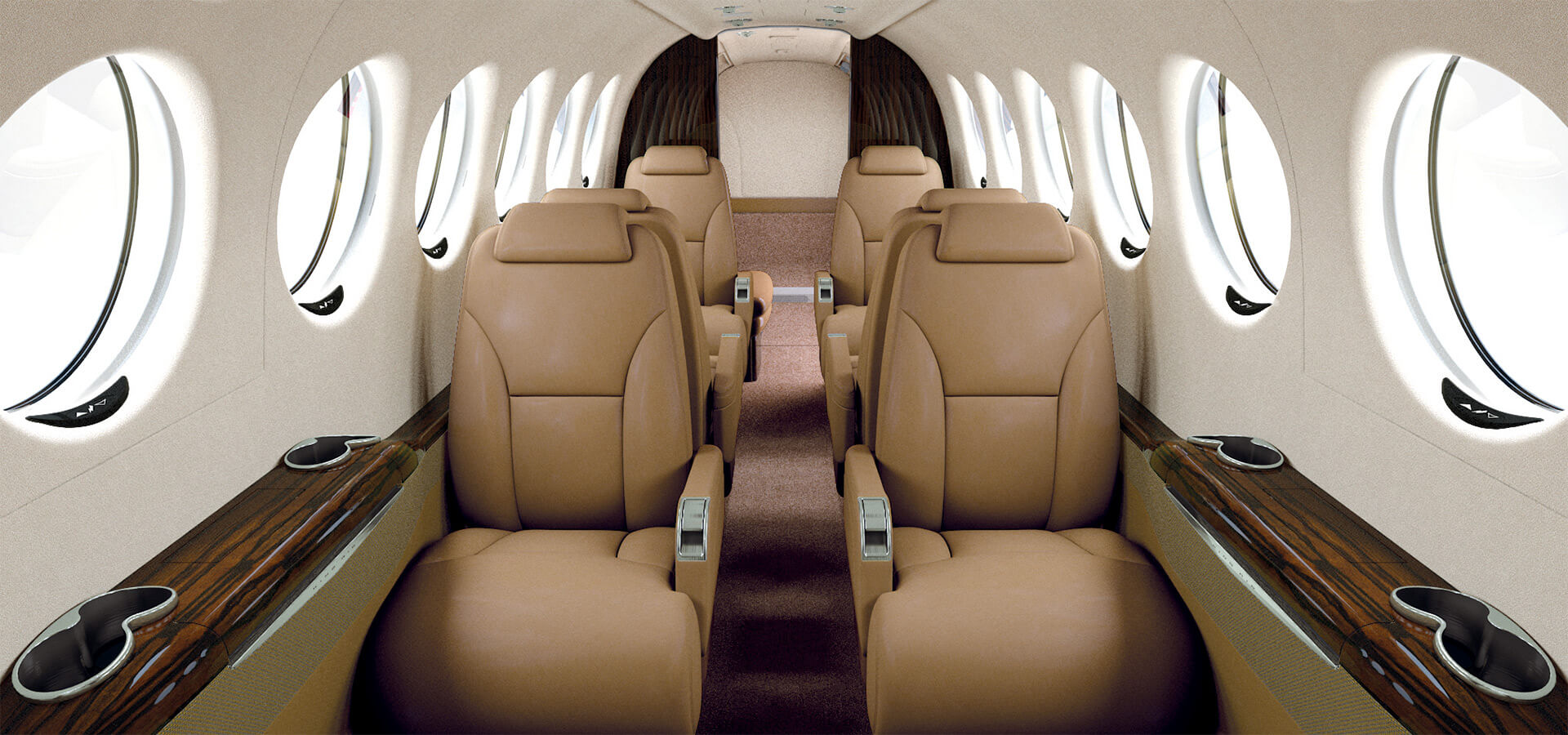 King Air 350 cabin for Colorado charter