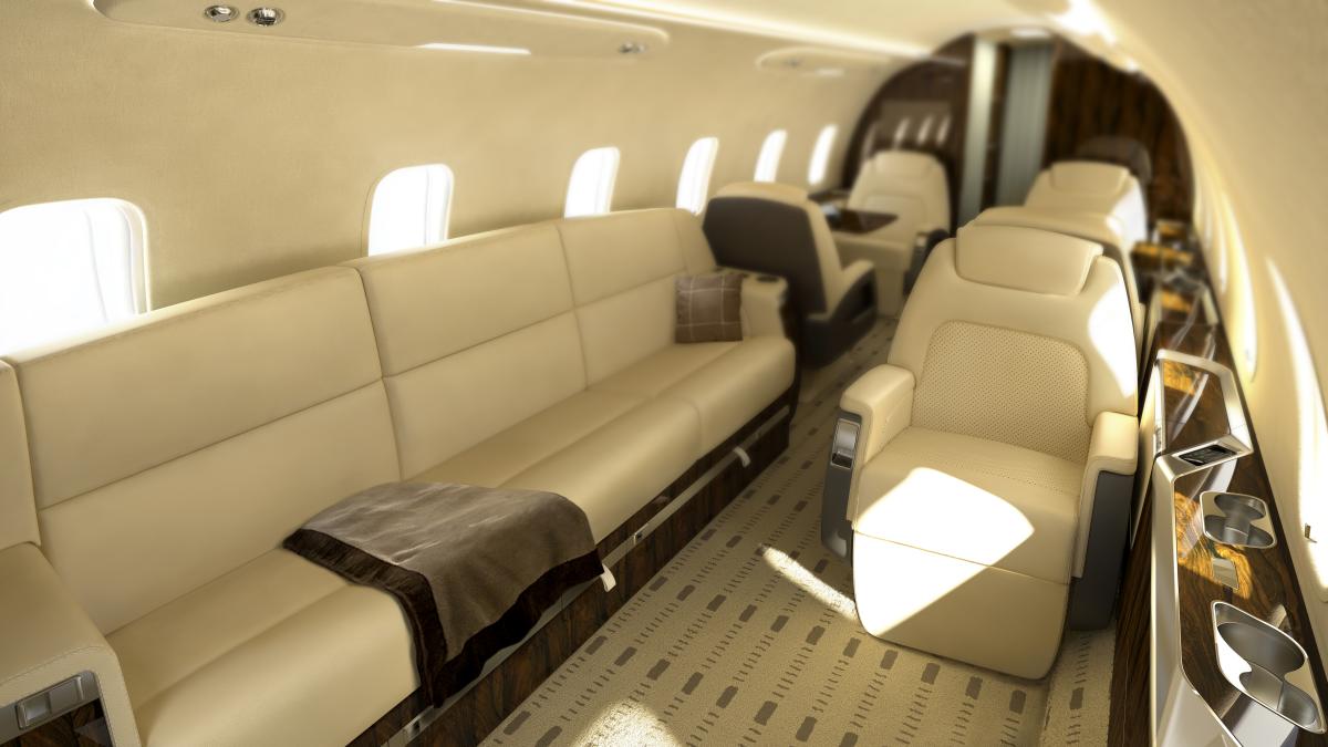 Bombardier Challenger 350 cabin for Colorado charter